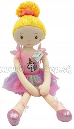 Handrová bábika Luisa v šatôčkach jednorožca, Tulilo, 70 cm - ružová