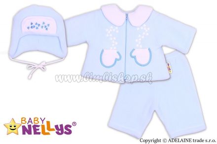 Kabátik, čiapočka a nohavice Baby Nellys ®- sv. modrá, veľ. 68