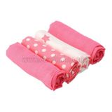Látkové bavlnené plienky New Baby Softy s potiskom 70 x 70 cm 4 ks ružovo-biele ružová 