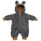 Luxusný detský zimný overal New Baby Teddy bear sivý sivá 62 (3-6m)
