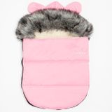 Luxusný zimný fusak s kapucňou s uškami New Baby Alex Wool pink ružová 