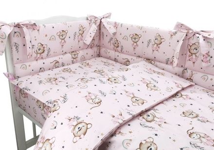 Mantinel s obliečkami, 3D, bavlna, Little Balerina - ružová, 120x90 cm
