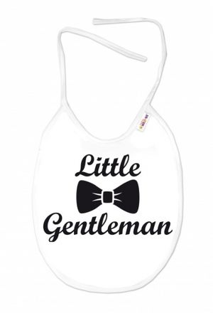 Nepremokavý podbradník Little Gentleman, 24 x 27 cm - bielo/čierny, Baby Nellys