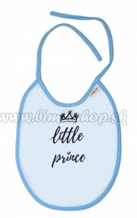 Nepromokavý podbradník, 24 x 23 cm Baby Nellys veľký Little prince - sv. modrá
