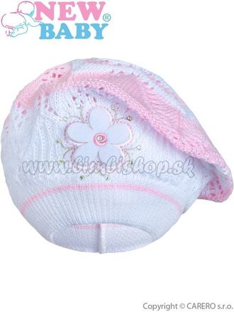 Pletená čiapočka-baret New Baby svetlo ružová 104 (3-4r)
