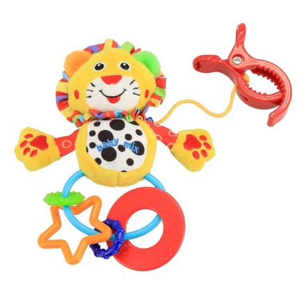 Plyšová hračka s hrkálkou Baby Mix gepardík Žltá 