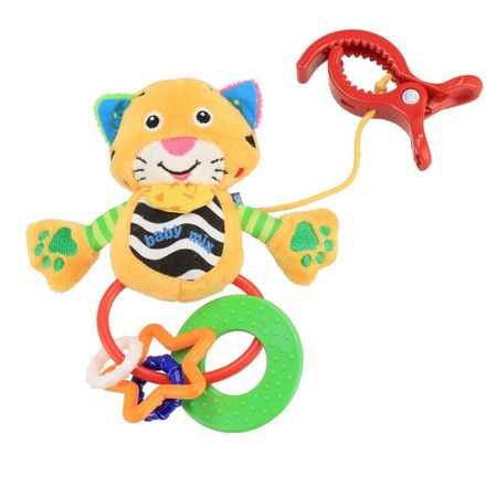 Plyšová hračka s hrkálkou Baby Mix tygrík Žltá 