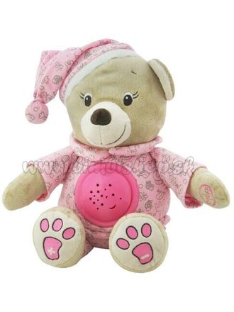 Plyšový zaspávačik medvedík s projektorom Baby Mix ružový ružová 