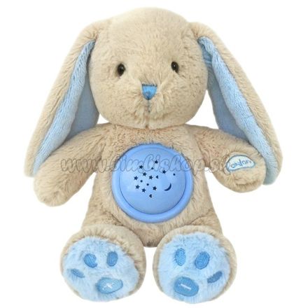 Plyšový zaspávačik zajačik s projektorom Baby Mix modrý modrá 