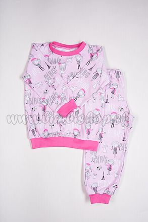 Skladom Detské pyžamo Paris ružová/malinová