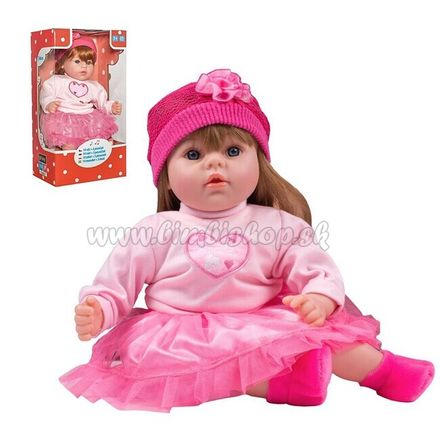 Slovensky hovoriaca a spievajúca detská bábika PlayTo Tina 46 cm ružová 
