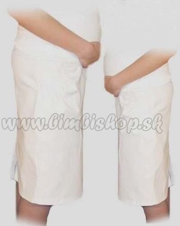 Be MaaMaa Tehotenská športová sukňa s vreckami - biela, vel´. L