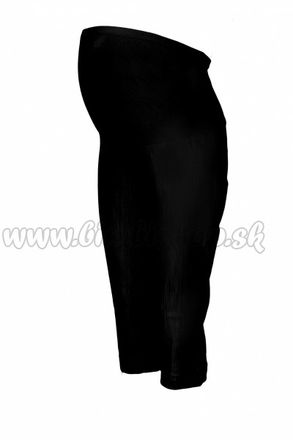 Be MaaMaa Tehotenské 3/4 nohavice s elastickým pásom - čierne, vel´. L