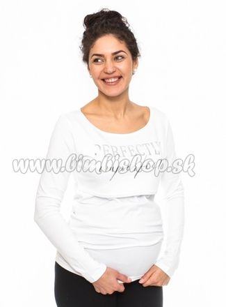 Be MaaMaa Tehotenské, dojčiace triko Perfektly - biele, veľ. S