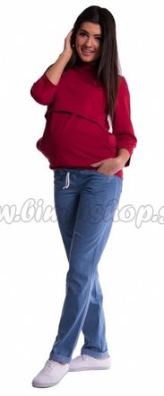 Be MaaMaa Tehotenské nohavice -  svetly jeans
