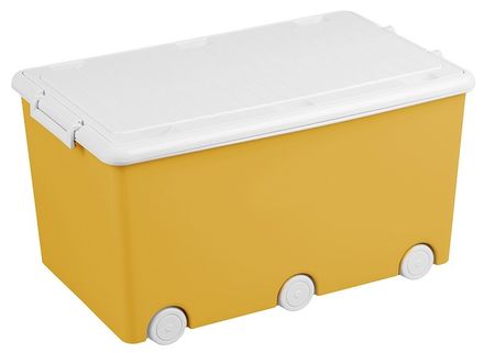 Viacúčelový box na hračky na kolieskach Tega žltý Žltá 