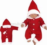 Z&Z Detský pletený overal s kapucňou Baby Santa, červený, veľ. 86