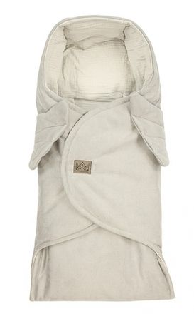 Zavinovacia deka s kapucňou Little Elite, 100 x 115 cm, Anjelské krídla - sivá