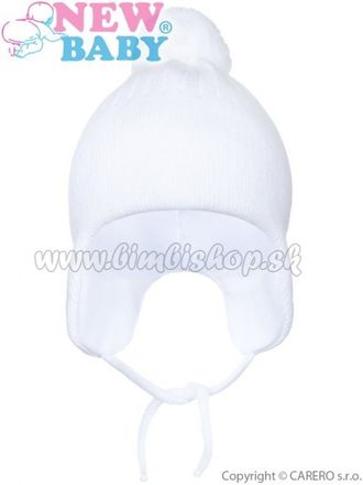 Zimná detská čiapočka New Baby biela 98 (2-3 r)