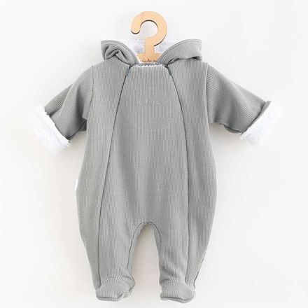 Dojčenská kombinéza s kapucňou New Baby Frosty grey sivá 62 (3-6m)