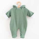 Dojčenská kombinéza s kapucňou New Baby Frosty mint zelená 62 (3-6m)