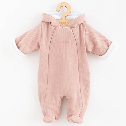 Dojčenská kombinéza s kapucňou New Baby Frosty pink ružová 68 (4-6m)