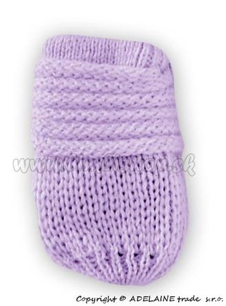 Zimné pletené dojčenské rukavičky - lila