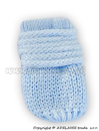 BABY NELLYS Zimné pletené dojčenské rukavičky - sv. modré