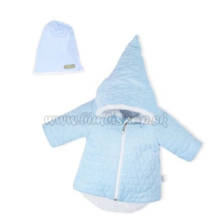 Zimný dojčenský kabátik s čiapočkou Nicol Kids Winter modrý modrá 56 (0-3m)